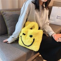 Plüsch Süßes Smiley-gesicht Große Kapazität Kette Frauen Tasche 2021 Neue Plüsch Mode Koreanische Version Ins Herbst Beutel Tasche sku image 1