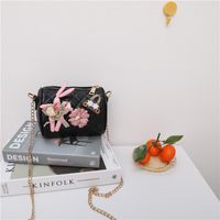 Fashion Rabbit Flower Decoration Children's Messenger Bag Wholesale Nihaojewelry sku image 1