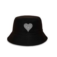 Hat Women's Korean-style Fashion Love Black Fisherman Hat Wide Brim All-match Fashion Face Covering Japanese Personality Bucket Hat Men sku image 1