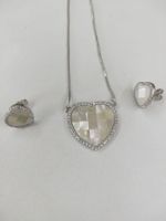 Rhombus Heart-shaped Pendant Copper Inlaid Zircon Earrings Necklace Set Wholesale Nihaojewelry sku image 1