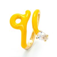 Korean Creative Personality Spirit Snake Ring Female Ins Simple Cute Colorful Oil Necklace Snake-shaped Index Finger Ring Foreign Trade Jewelry sku image 2