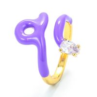 Korean Creative Personality Spirit Snake Ring Female Ins Simple Cute Colorful Oil Necklace Snake-shaped Index Finger Ring Foreign Trade Jewelry sku image 3