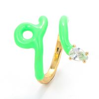 Korean Creative Personality Spirit Snake Ring Female Ins Simple Cute Colorful Oil Necklace Snake-shaped Index Finger Ring Foreign Trade Jewelry sku image 4