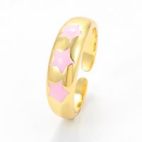 Bague En Cuivre Géométrique Simple Goutte D&#39;huile Couleur Étoile À Cinq Branches Rétro En Gros Nihaojewelry sku image 6