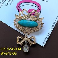 Electroplated Real Gold Turquoise Black Stone Cute Animal Drip Glazed Enamel Straw Hat Brooch Plant Leaves Pearl Pin sku image 5