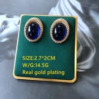 Baroque Pearl Color Gemstone Stud Earrings Wholesale Nihaojewelry sku image 3