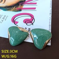 New Style Drip Glaze Triangle Stud Earring Wholesale Nihaojewelry sku image 1