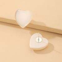 Simple Transparent Opal Heart Earrings Wholesale Nihaojewelry sku image 1