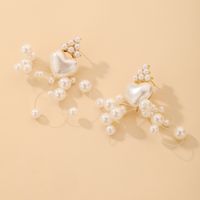 Baroque Pearl Heart Fish Line Earrings Wholesale Nihaojewelry sku image 1