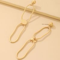 Simple Matte Geometric Long Metal Earrings Wholesale Nihaojewelry sku image 1
