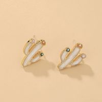 Cute Dripping Cactus Earrings Wholesale Nihaojewelry sku image 3