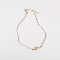 Fashion Pearl Crystal Splicing Stainless Steel Sweater Chain Wholesale Nihaojewelry sku image 4