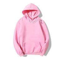 Hooded Solid Color Casual Fleece Sweater main image 6