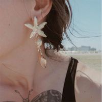 Océan Série Starfish Shell Boucles D'oreilles En Métal En Gros Nihaojewelry main image 5
