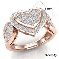 Fashion Heart Shaped Full Inlaid Rhinestone Ring Wholesale Nihaojewelry main image 3