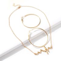 Lightning Wave Necklace Hoop Earring Set Wholesale Nihaojewelry main image 1