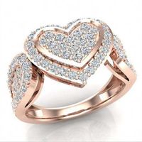 Fashion Heart Shaped Full Inlaid Rhinestone Ring Wholesale Nihaojewelry sku image 1