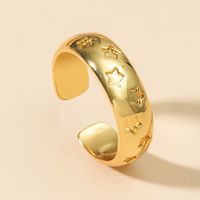 Korean Geometric Star Carved Bump Ring Wholesale Hello Jewelry main image 1