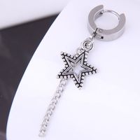 Fashion Titanium Steel Five-pointed Star Single Ear Buckle Wholesale Nihaojewelry main image 3