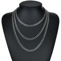 Simple Vintage Multi-layer Stainless Steel Hollow Chain Necklace Wholesale Nihaojewelry main image 3