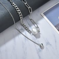 Einfache Dicke Hohle Kette Perlennaht Quaste Edelstahl Halskette Großhandel Nihaojewelry main image 5