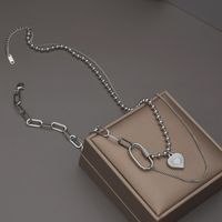 Europe And America Cross Border Creative Fashion New Stitching Square Three-dimensional Pendant Necklace Personalized Simple Love Necklace main image 5