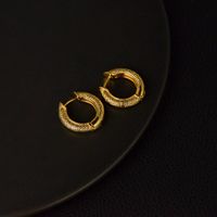 Boucles D&#39;oreilles En Cuivre En Forme De U Givré Coréen En Gros Nihaojewelry main image 3