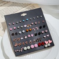 Korean 30 Pairs Flower Heart Geometric Earrings Set Wholesale Nihaojewelry main image 4
