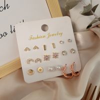 European And American Fashion Cool Star Moon Love Lightning Diamond-embedded Multi-style Stud Earrings Suit Female Accessories Suit main image 1