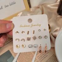 European And American Fashion Cool Star Moon Love Lightning Diamond-embedded Multi-style Stud Earrings Suit Female Accessories Suit main image 3