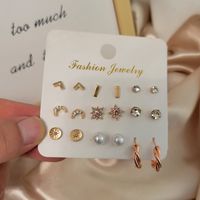 European And American Fashion Cool Star Moon Love Lightning Diamond-embedded Multi-style Stud Earrings Suit Female Accessories Suit main image 4