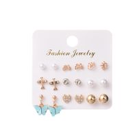 Retro Diamond-studded Opal Flower Pearl Earrings Multi-pair Wholesale Nihaojewelry main image 6