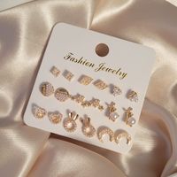 Retro Imitation Pearl Star Heart Rabbit Earring Set Wholesale Nihaojewelry main image 4