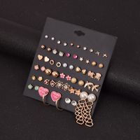 Fashion Heart-shaped Flower Star Pearl Earrings 30 Pairs Combination Set Wholesale Nihaojewelry main image 1