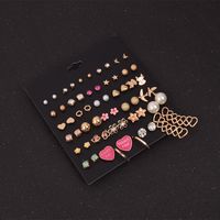 Fashion Heart-shaped Flower Star Pearl Earrings 30 Pairs Combination Set Wholesale Nihaojewelry main image 4