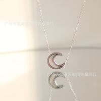 Mode Weiße Muschel Fritillary Crescent Titan Stahl Halskette Großhandel Nihaojewelry main image 5
