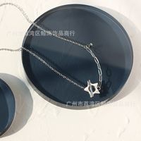 Xl079 Five-pointed Star Ot Buckle Chain South Korea Dongdaemun Small Ball Silver Necklace Clavicle Chain Titanium Steel No Fading main image 5
