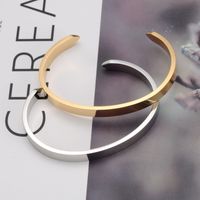 Simple Stainless Steel Glossy Open Bracelet Wholesale Nihaojewelry main image 3