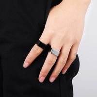 Simple Fashion Solid Color Stainless Steel Geometric Ring Wholesale Nihaojewelry main image 3