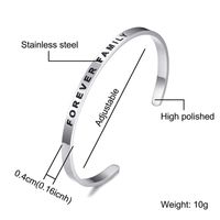 Retro Stainless Steel Letter Open Bracelet Wholesale Nihaojewelry main image 4