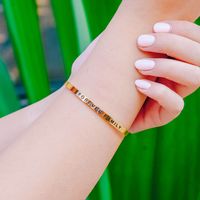 Retro Stainless Steel Letter Open Bracelet Wholesale Nihaojewelry main image 5