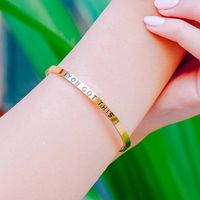 Simple En Acier Inoxydable Marquage Laser Gravure Bracelet Ouvert En Gros Nihaojewelry main image 4