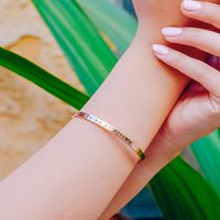 Fashion Stainless Steel Engraving Lettering Bracelet Wholesale Nihaojewelry main image 2