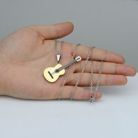 Fashion Stainless Steel Guitar Necklace Pendant Wholesale Nihaojewelry main image 3