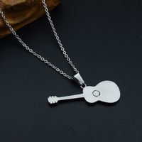 Fashion Stainless Steel Guitar Necklace Pendant Wholesale Nihaojewelry main image 4