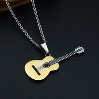 Fashion Stainless Steel Guitar Necklace Pendant Wholesale Nihaojewelry main image 5