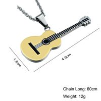 Fashion Stainless Steel Guitar Necklace Pendant Wholesale Nihaojewelry main image 6