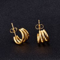 Fashion Line Three-line Bending Stud Earrings Wholesale Nihaojewelry main image 3
