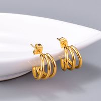 Fashion Line Three-line Bending Stud Earrings Wholesale Nihaojewelry main image 6