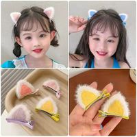 One Cat Ear Barrettes Japanese And Korean New Online Influencer Plush Cat Ear Stereo Hair Clip Headdress Female Side Head Clip main image 2